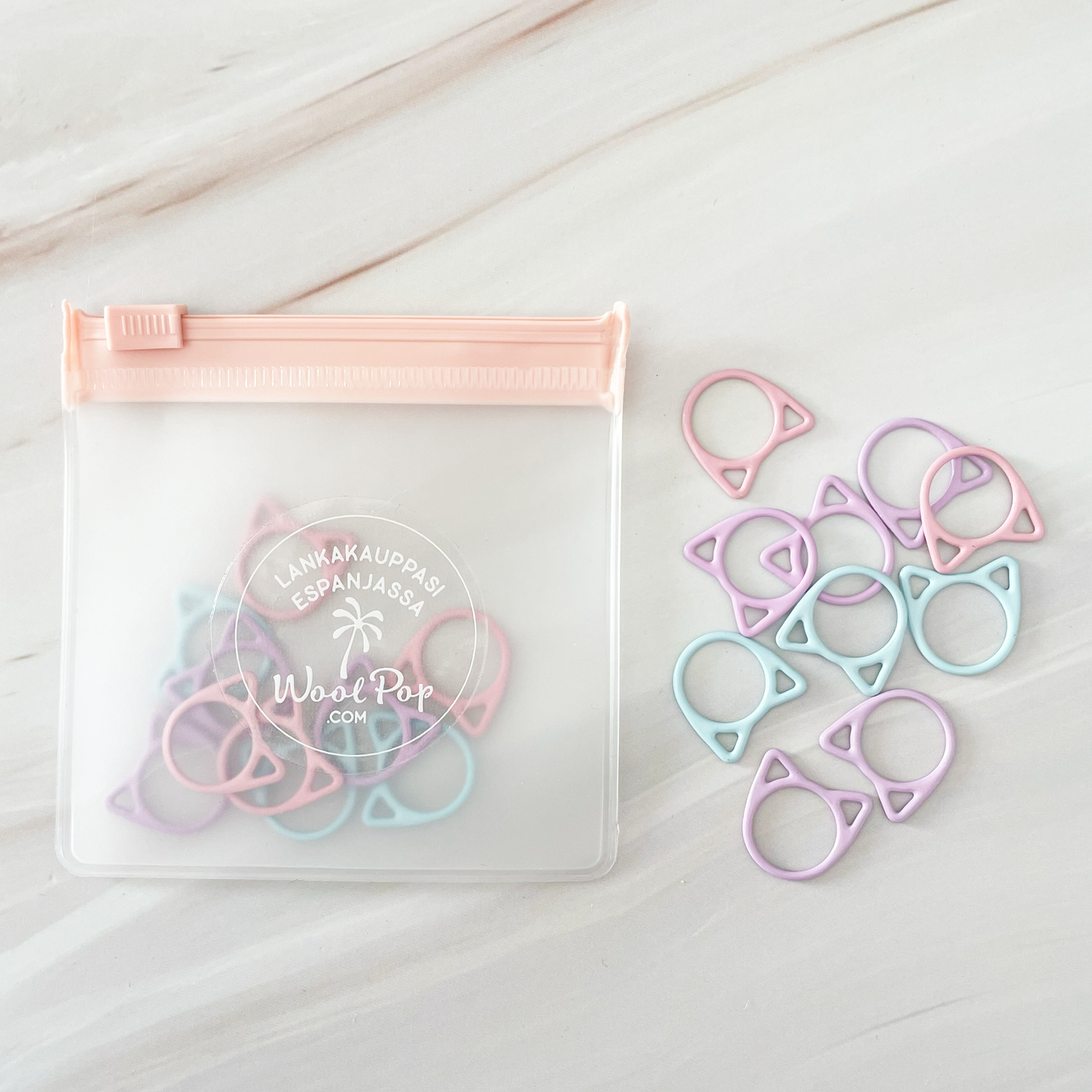 Metal stitch marker, Cat