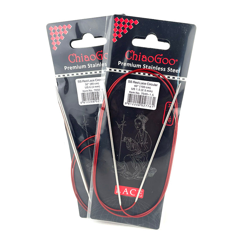 Red Lace - circular needles