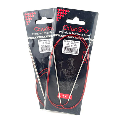 Red Lace - circular needles