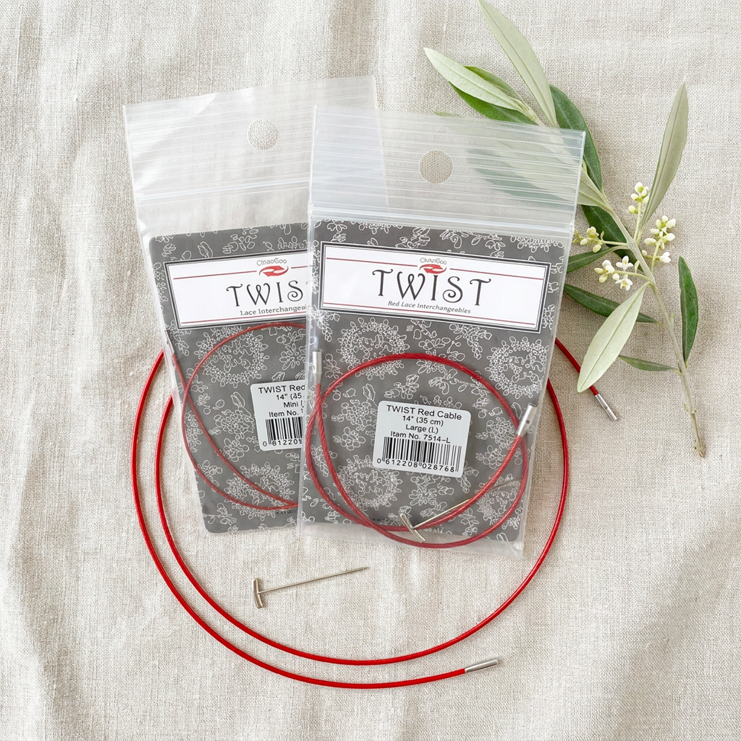 Twist Red - interchangeable cable for circular needles