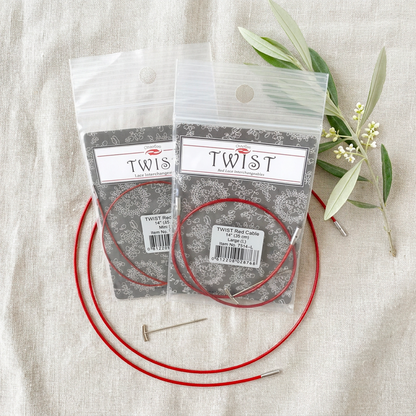 Twist Red - interchangeable cable for circular needles