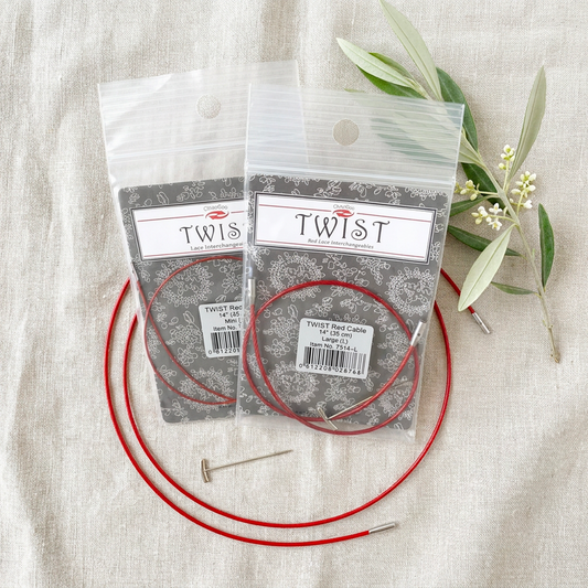 Twist Red - interchangeable cable for circular needles