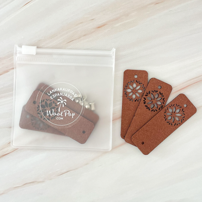 Leather tag, Flower